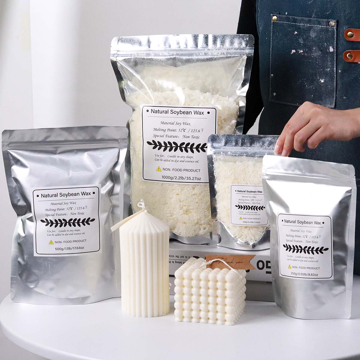 Candle Supplies Bulk - 500g/1kg Naturale Cera di Soia Fiocco