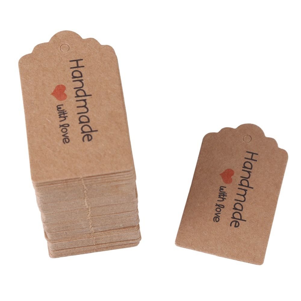 Kraft Hang Tag - 100 etichette in carta kraft fatte