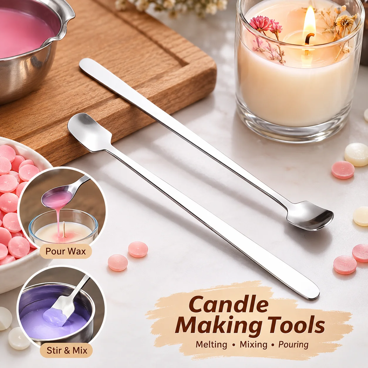 Candle Supplies Bulk - 1/2 Pezzi Set di Cucchiai in