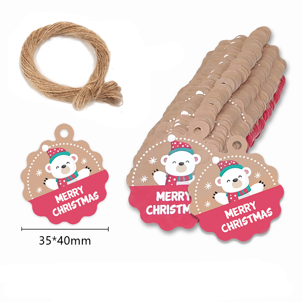 Kraft Hang Tag - 100 pezzi etichette di buon natale