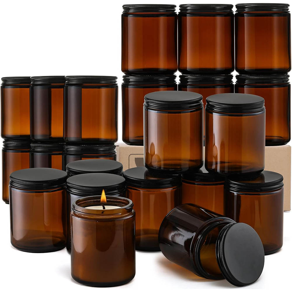 Mason Jar 8Oz - Barattoli in Vetro Ambrato da 8oz