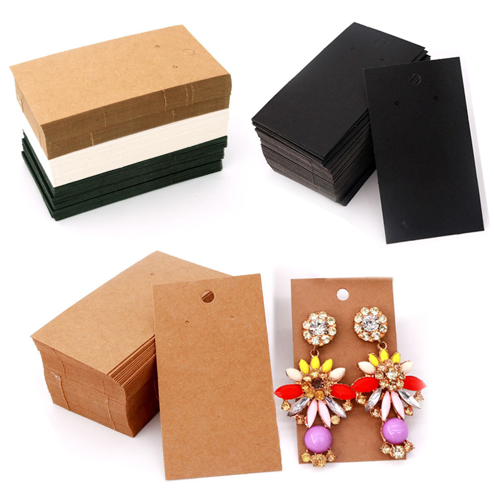 Kraft Hang Tag - 50 pz Orecchino Display Card 5x9