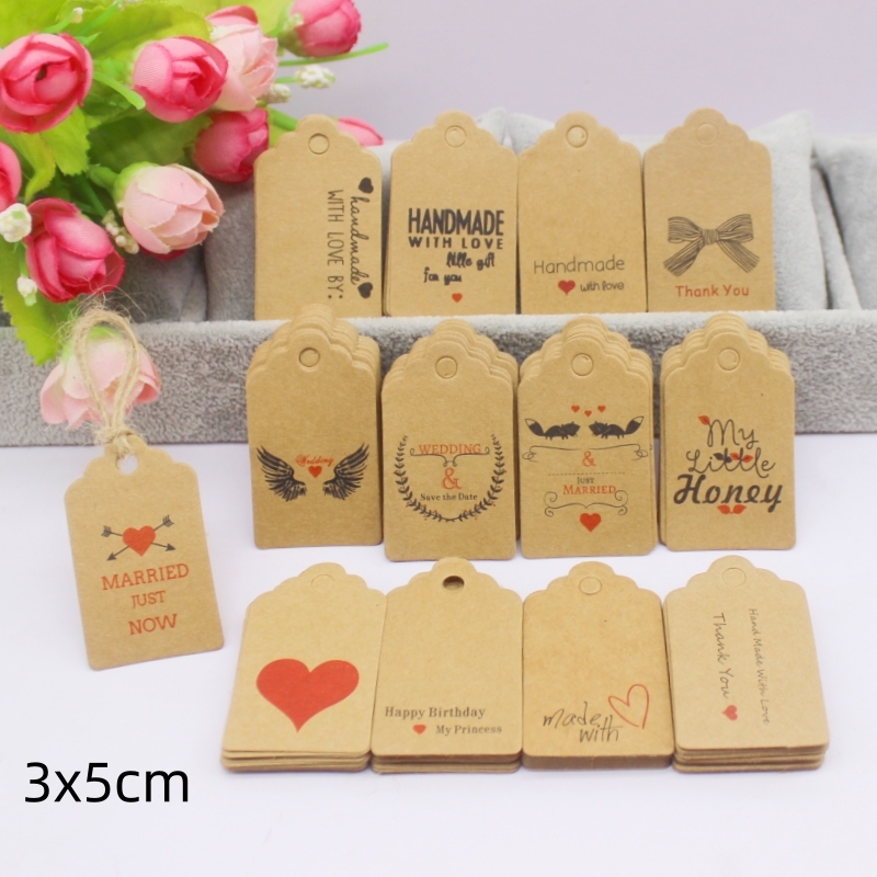100 pezzi + 100 corde 3x5 cm c - Kraft Hang Tag recensione e prezzo