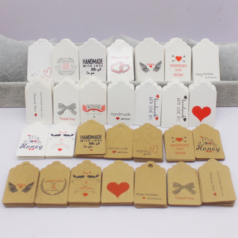 100 pezzi + 100 corde 3x5 cm c - Kraft Hang Tag recensione e prezzo
